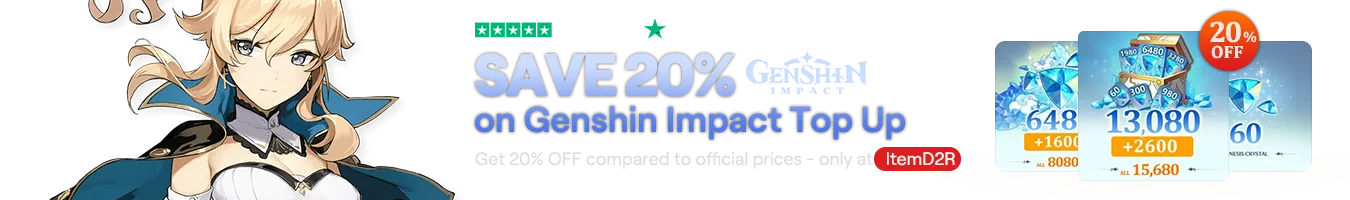 SAVE 20% on genshin Top Up