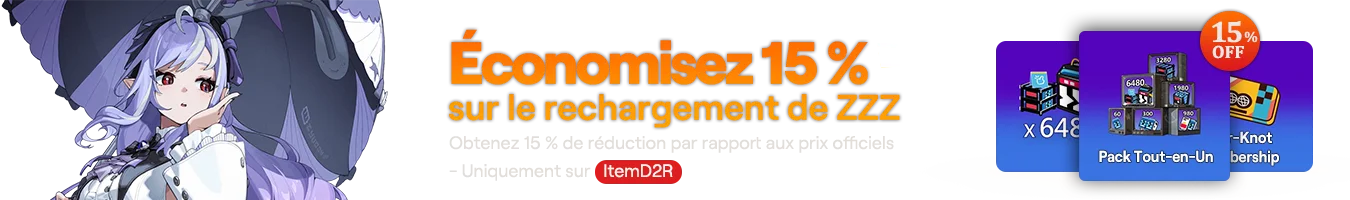 ÉCONOMISEZ 20 % sur la recharge ZZZ
